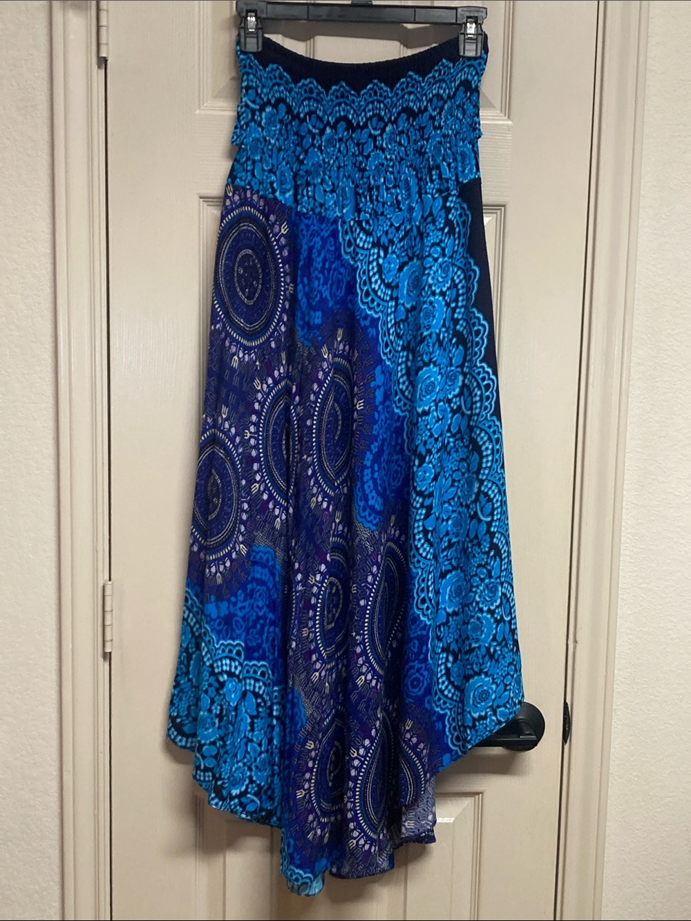 Fair Trade Bangkok Pants Bold Pattern Maxi Skirt or Halter Dress Sz L - Picture 3 of 11
